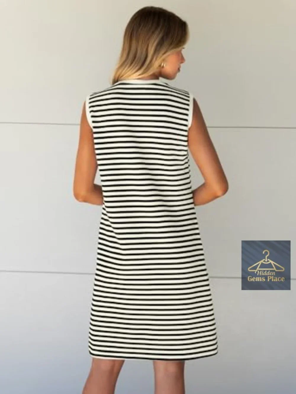 Womens Sleeveless Striped Shift Tank Dress Summer Casual Beach Vacation Outfit